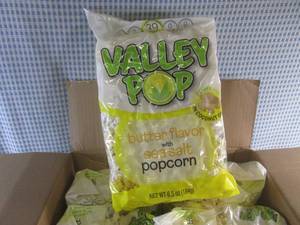 lot 296 image: (A-3T) Case of 6 Bags Valley Pop Butter Flavored with Sea Salt Popcorn 6.5oz Past Date