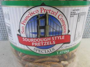 lot 298 image: (C-1) Large Container of Sourdough Style Pretzels 1.474kg Best by May 2024