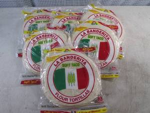 lot 310 image: (B-1) 6 - 10-Pack Soft Taco Flour Tortillas Best by April 2024