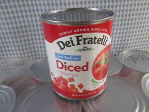 lot 321 image: (C-2) 12 Cans Low Sodium Diced Tomatoes 28oz Best by March 2024