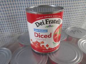 lot 322 image: (C-2) 12 Cans Low Sodium Diced Tomatoes 28oz Best by March 2024