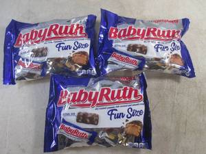 lot 335 image: (B-3) 3 Bags Fun Size Baby Ruth Candy Bars Best by May 2024
