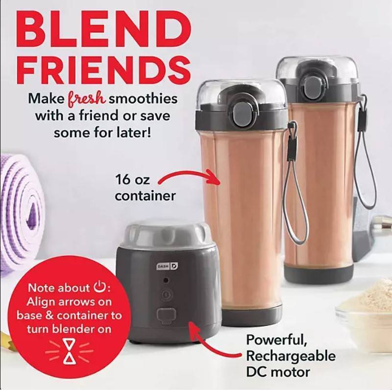 lot 421 image: NEW Dash Portable USB Blender With Bonus Jar - Black