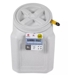 lot 141 image: NEW Gamma Vault Stackable 60 lb. Airtight Pet Food Container