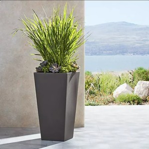 lot 98 image: NEW Members Mark Tall Square Planter - Cedar Gray
