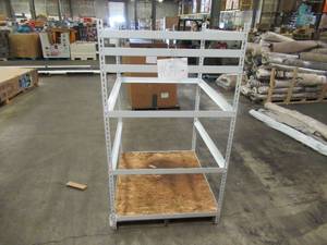 lot 104 image: Adjustable White Metal Frame Built to Fit Onto Pallets - Perfect for Projects