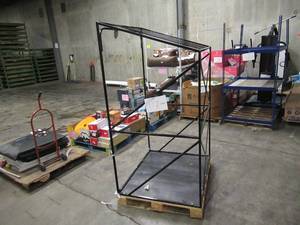 lot 117 image: Welded Metal Frame Built Fit Onto Pallets with Angled Roof - Perfect for Projects