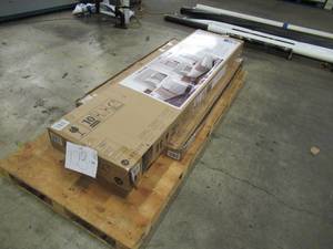 lot 123 image: NEW Artiste Wheldon Upholstered Queen Bed Frame and Headboard - Light Gray