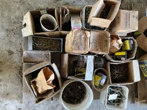 Large Lot Fastener - Nails, Staples, 12 Plywood clips 6 cases