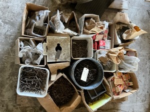 Fasteners - Nails, 4 20 dis - Screws, 10 x 2 12 - Staples, Pole Barn Screws