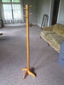 (DLR) Wood Floor CoatHat RackTre...