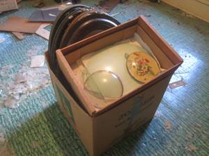 (UR4) Box of Vintage Dome Glass Pic...