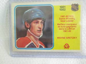 1982-83 O pee chee Wayne Gretzky Ca...