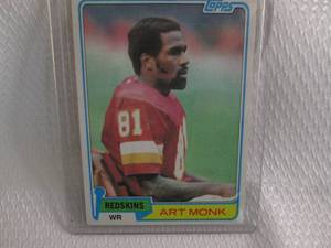 1981 Topps Art Monk Rookie Card...