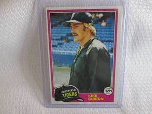 1981 Topps Kirk Gibson Rookie Card...