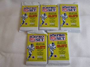 5 1990 Pro Set Football Packs...