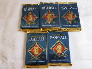 5 1992 Donruss Baseball Packs...