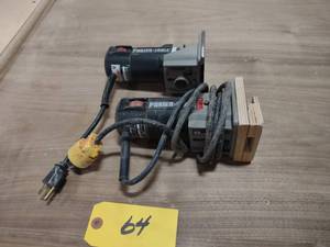 lot 64 image: (2) Porter Cable Trim Routers...
