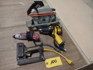 lot 100 image: Circular Saw, Heat Gun, Rotary Tool...