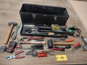 lot 135 image: Tool Box with Assorted Tools...