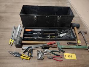 lot 137 image: Tool Box with Assorted Tools...