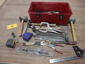 lot 138 image: Tool Box with Assorted Tools...