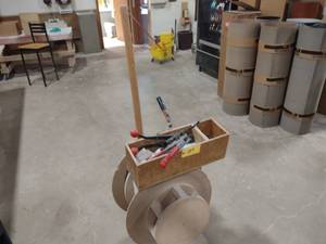 lot 159 image: Poly Banding Cart with Banding, Cli...