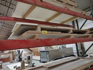 lot 235 image: (1) 5x8x & (1) 4x8x White Melamine ...