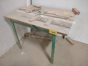lot 338 image: Steel Table 36x32...