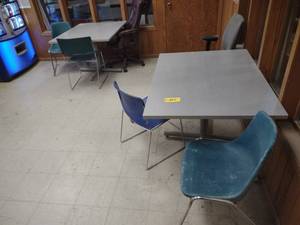 lot 360 image: (3) Breakroom Tables & (9) Assorted...