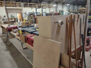 lot 383 image: Shop Table, 144x55...