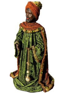 lot 27 image: 3 RARE & UNIQUE Antique Papermache 17x 12 x 8 Wisemen Set ByRose Hollerbach