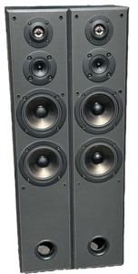 lot 34 image: Sony SS-MF515 Floor Standing Speaker Pair w Front Cover - 8 Ohms 200W