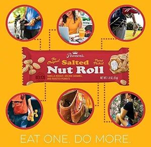 lot 42 image: Pearsons Original Salted Nut Roll Peanut Caramel Nougat 24 Full Size Candy Bars