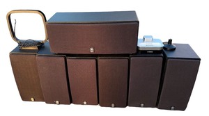 lot 75 image: Lot Of 5 Yamaha NS-A329 Surround Sound Spkrs 1 NC-AC329 Center & YDS-11 & Ypao