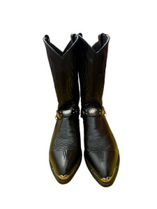 lot 138 image: Sage Black Leather Cowboy Boots 3585