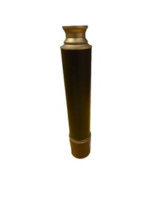 lot 130 image: VINTAGE LEATHER & BRASS TELESCOPE