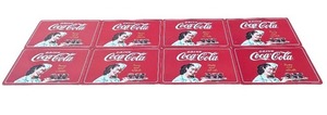 lot 63 image: LOT OF 8 - Waitress Coca Cola presented Pause and Refresh waitress cork-backed placemats
