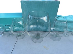 lot 89 image: Tiffany & Co. Glassware and Silver Tray Plate
