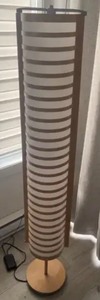 lot 80 image: IKEA Strimma Bent Wood Natural Wooden Floor Lamp Light Vintage 59 Brand New