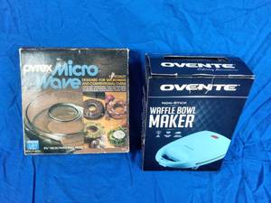lot 111 image: New Pyrex and Waffle Maker