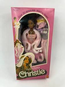 lot 7 image: Vintage 1981 Pink and Pretty Barbie Christie New in Box