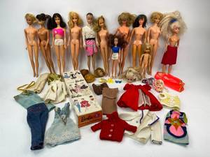 lot 122 image: Vintage Barbie Doll Lot with Clothing and Original Box