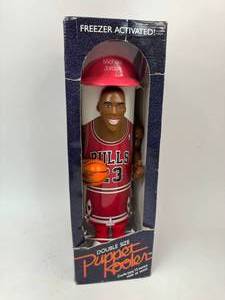 lot 100 image: 1989 Michael Jordan Figure Double Size Puppet Kooler