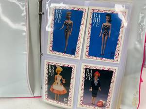 lot 106 image: Vintage Barbie Trading Cards 3 Ring Binder Full