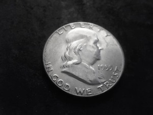 1955 Franklin Half Dollar With Bugs Bunny Strike