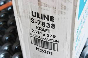 lot 46 image: ULINE S- 7838, Save A Buck Reinforced Kraft Tape 2.75 Inch X 375 Ft Long Case Of 8 Rolls