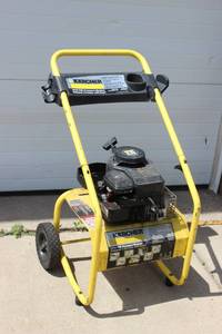 lot 87 image: 1800 PSI Gas Motor Pressure Washer Karcher In Working Condition, Missing Hoses And Wand