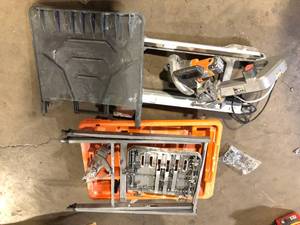 lot 15 image: RIDGID 12 Amp 8 in. Blade Corded Wet Tile Saw with Extended Rip For Parts  Customer Returns See Pictures