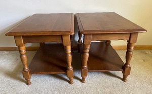 lot 24 image: Set of two maple end tables